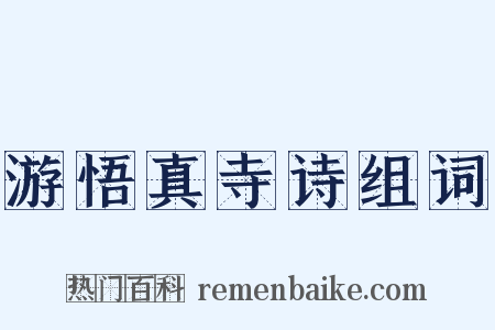 游悟真寺诗组词是什么意思的图片